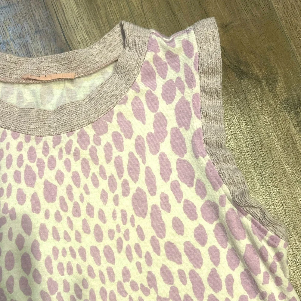 Boutique Animal Print Ruffle Sleeveless Top